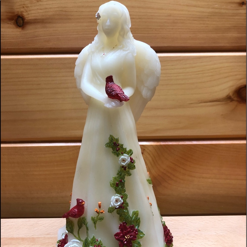 Wax lighted angel - Beautiful!